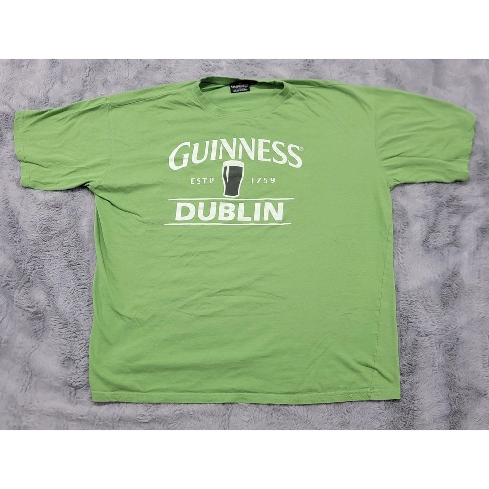 Guinness Shirt Mens 2XL XXL Green Dublin Pint Graphic Relaxed Fit Beer Tee